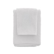 Set 2 asciugamani viso e ospite cotone bianco