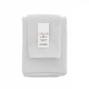 Set 2 asciugamani viso e ospite cotone bianco