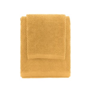 Set 2 asciugamani viso e ospite cotone giallo Feridras 2
