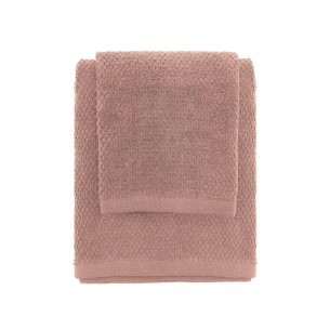 Set 2 asciugamani viso e ospite cotone rosa Feridras 2