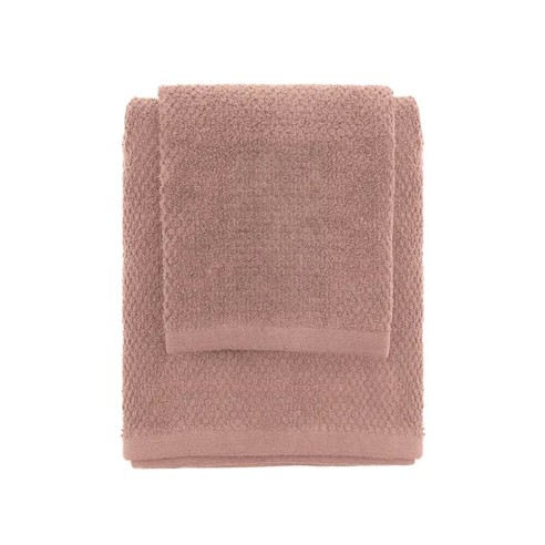Set 2 asciugamani viso e ospite cotone rosa Feridras