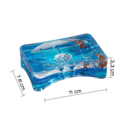 Gedy Pyxis portasapone bianco/blu dimensioni