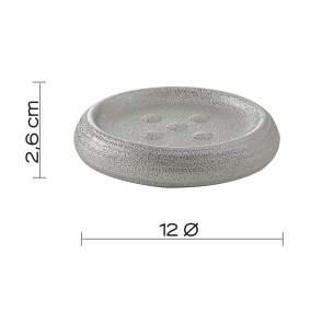 Gedy Astrid portasapone ceramica argento 2