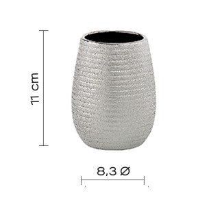 Gedy Astrid bicchiere porta spazzolini argento 2