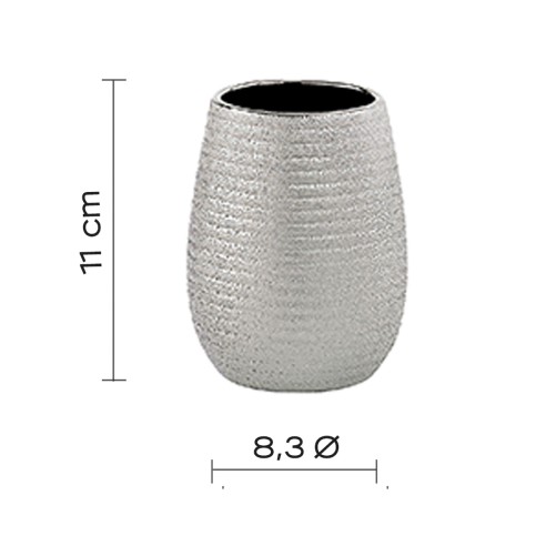 Gedy Astrid bicchiere porta spazzolini argento