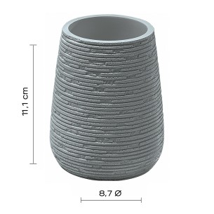 Gedy Gemini bicchiere portaspazzolini resina grigio 2