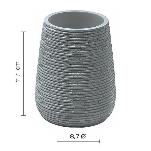 Gedy Gemini bicchiere portaspazzolini resina grigio