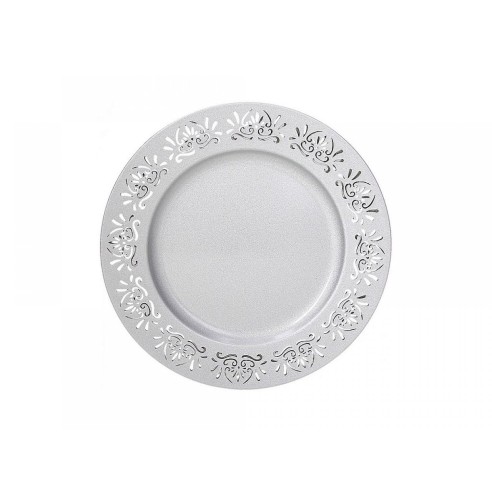 Sottopiatto plastica bordo decorato Kristal argento