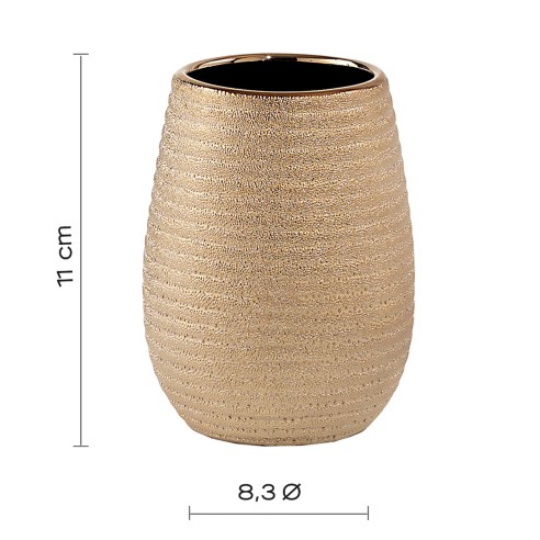 Gedy Astrid bicchiere portaspazzolini ceramica oro