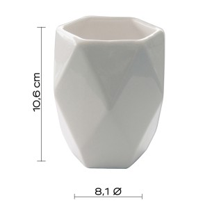 Gedy Dalia bicchiere portaspazzolini ceramica bianco 2