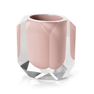 Gedy Chanelle bicchiere portaspazzolini resina rosa 2