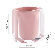 Gedy Chanelle bicchiere portaspazzolini resina rosa