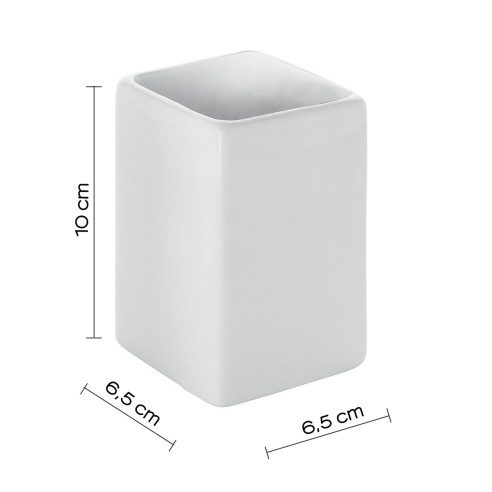 Gedy Verbena bicchiere portaspazzolini ceramica bianco