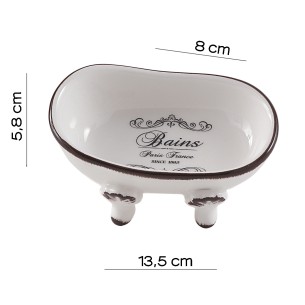 Gedy Amelie portasapone ceramica bianco 2