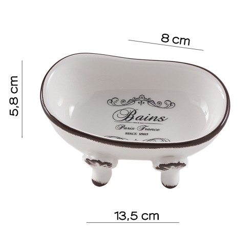 Gedy Amelie portasapone ceramica bianco