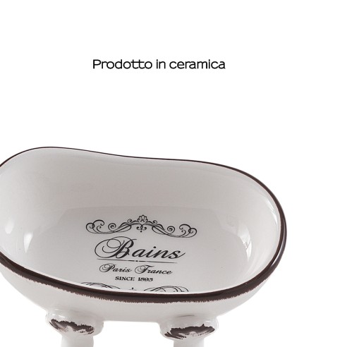 Gedy Amelie portasapone ceramica bianco