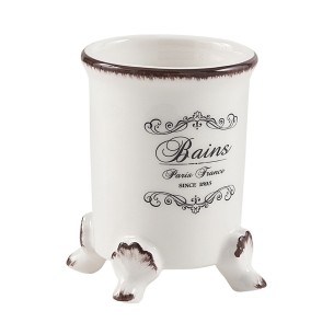 Gedy Amelie bicchiere portaspazzolini ceramica bianco