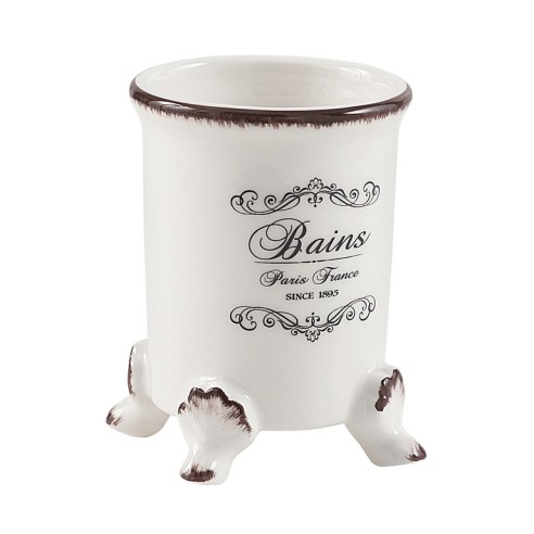 Gedy Amelie bicchiere portaspazzolini ceramica bianco