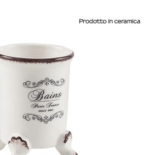 Gedy Amelie bicchiere portaspazzolini ceramica bianco 2