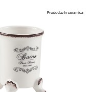 Gedy Amelie bicchiere portaspazzolini ceramica bianco