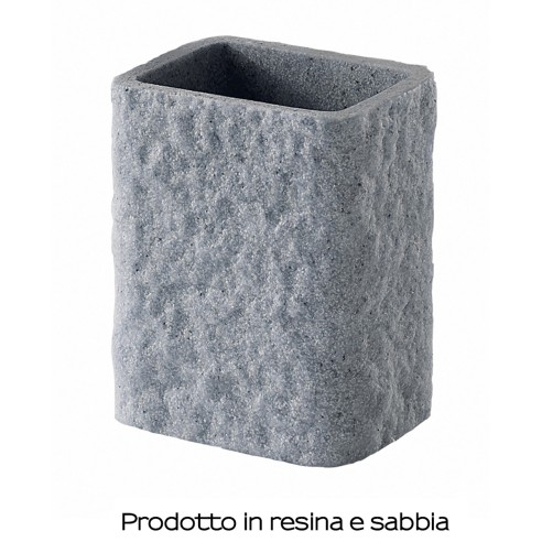 Gedy Aries bicchiere portaspazzolino resina grigio
