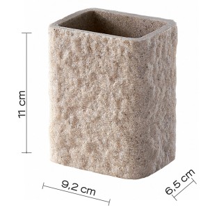 Gedy Aries bicchiere portaspazzolini resina beige 2
