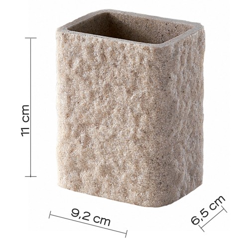 Gedy Aries bicchiere portaspazzolini resina beige