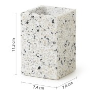 Gedy Zoe bicchiere portaspazzolini resina graniglia bianco e nero