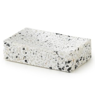 Gedy Zoe portasapone graniglia bianco e nero