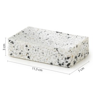 Gedy Zoe portasapone graniglia bianco e nero 2