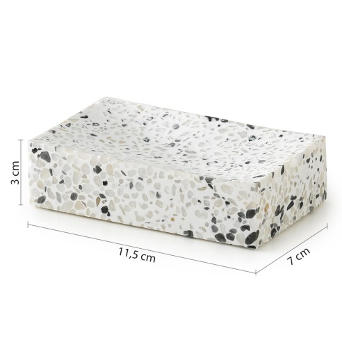 Gedy Zoe portasapone graniglia bianco e nero