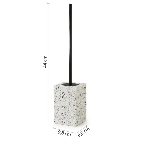 Gedy Zoe scopino bagno graniglia bianco e nero