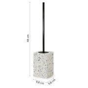 Gedy Zoe scopino bagno graniglia bianco e nero