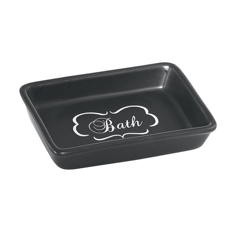 Gedy Chantal portasapone ceramica nero matt