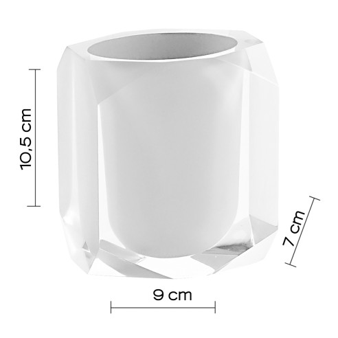 Gedy Chanelle bicchiere portaspazzolini resina bianco