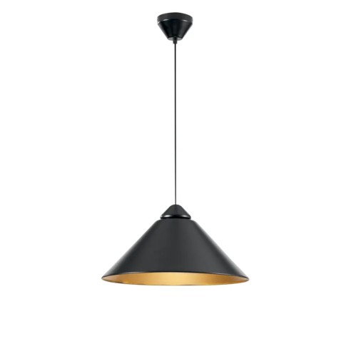 Lampadario Bigbang nero/oro E27, Ø49 cm
