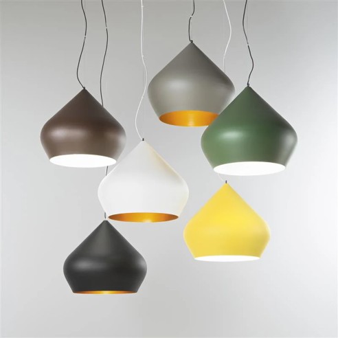 Lampadario Tholos nero/oro E27, Ø52 cm