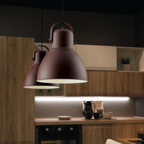 Lampadario industriale Legend E27 metallo bronzo