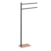 Piantana porta asciugamani bagno nero matt/naturale Gedy Kelly
