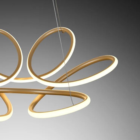 Lampadario a sospensione Led design Fiore Champagne, Ø 58cm, 3050 lumen