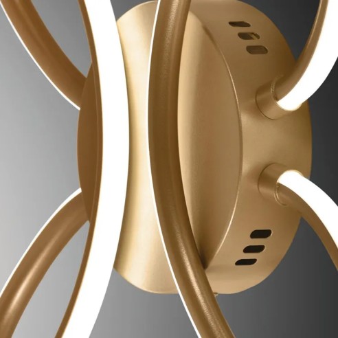 Applique LED design Fiore Champagne, 1750 lumen