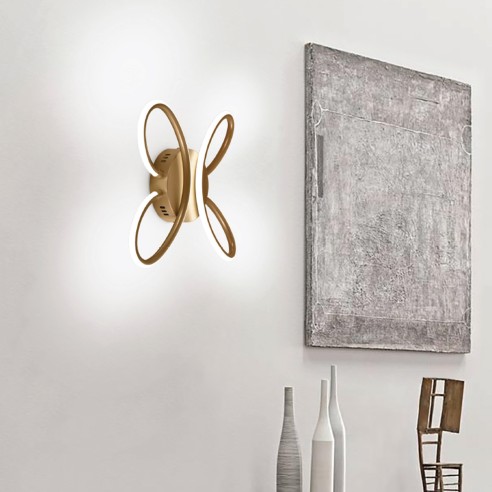 Applique LED design Fiore Champagne, 1750 lumen ambientato