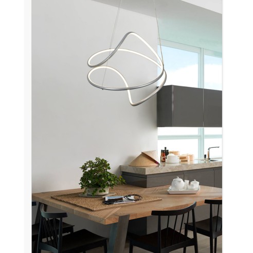 Lampadario LED Konny argento,...
