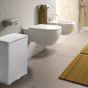 Cesto portabiancheria Ambrogio in resina Gedy bianco