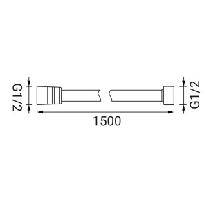 Flessibile doccia plastica rinforzato bianco 150cm 2