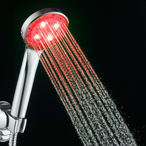 Doccetta ABS cromato 1 getto con led a colori variabili Lumy Idro-Bric