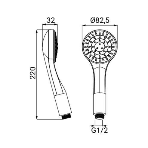 Doccetta ABS cromato 1 getto con led a colori variabili Lumy Idro-Bric