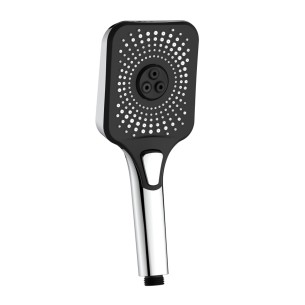 Doccia Vortex square ABS cromo/nero, anticalcare, 3 getti idro-bric
