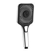 Doccia Vortex square ABS cromo/nero, anticalcare, 3 getti idro-bric