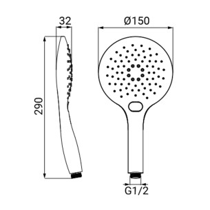 Doccia ABS cromata, anticalcare a 3 getti Astra Idro-Bric 2